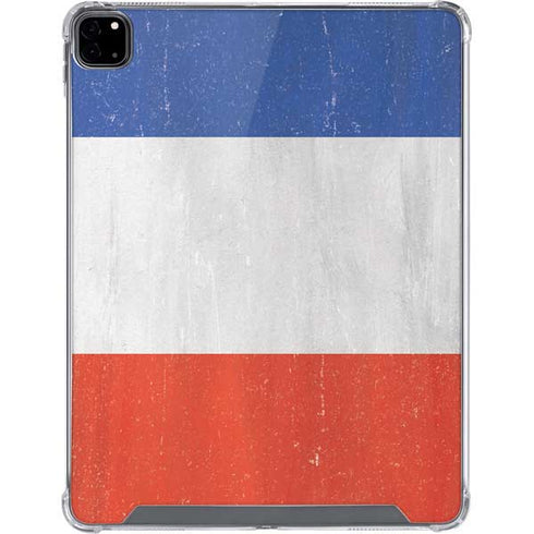 French Flag Distressed iPad Pro 12.9in (2020) Clear Case